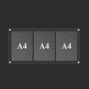 아크릴 게시판 A4 꽂이 인포메이션 포켓 엘리베이터 학교 알림판 안내판 3구