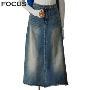 [롯데백화점]포커스 기모 롱 데님스커트 (FW4K3SK3228)