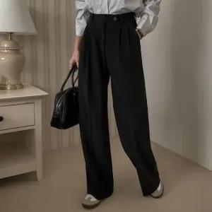 [시크릿라벨] [3단기장/양기모] 투핀턱 와이드 슬랙스