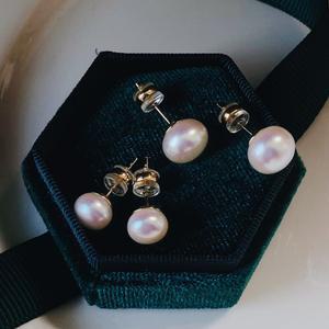 은침) 연핑크펄 진주 귀걸이