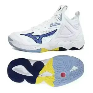 미즈노 웨이브 모멘텀3 배구 발리볼 남성 여성 배드민턴 배구 스쿼시화 스포츠화 체대입시화 인도어화 화이트블루 V1GA2317-97