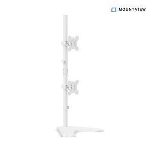[기타]마운트뷰 폴타입 상하 듀얼 모니터암 벽면 밀착형 모니터 거치대 (스탠드/클램프)