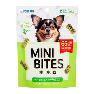 한입덴탈껌 미니바이츠 클로로필 SS 65개입 130g 포켄스 미니버전 덴티페어리 강아지 덴탈껌 개껌