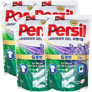 퍼실 딥클린 파워젤 라벤더 세탁세제 겸용 리필 1.5L 4개