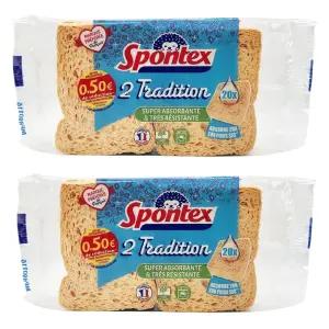 스폰텍스 드라이 셀룰로오스 천연 스펀지 주방 행주 수세미 욕실 2팩(4매입)