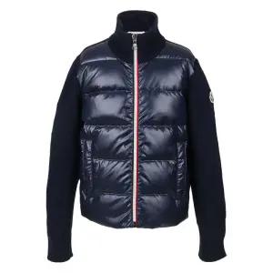 몽클레어 25FW 키즈 로고 패딩 가디건 다크블루 9B00006 M1241 745 8-10Y