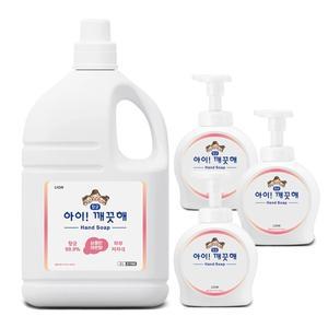 아이깨끗해 리필 대용량 핸드워시 4L+ 펌프용기 490ml 3개