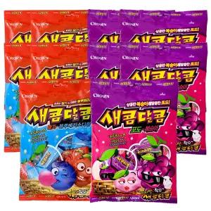 크라운 새콤달콤 2종 200g X 10봉 (포도 복숭아/딸기 블루베리소다향맛)