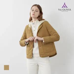 [올리비아로렌][비비올리비아] 탈부착 니트후드 패딩점퍼_VVBKA3W9271