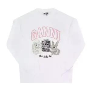 가니 반팔 T4275 151 애니멀 로고 프린트 리컷 헤비 여성긴팔티 당일발송