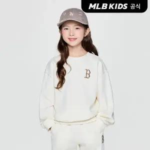[MLB키즈](공식)25FW 베이직 스몰로고 맨투맨 BOS (Cream)