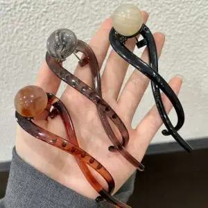 트위스트 서클 클립핀 헤어 액세서리 묶음머리 머리핀 집게핀 리본핀 비녀 헤어집게핀