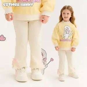 [에스더버니리틀] 러블리리본부츠컷골지레깅스팬츠