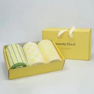 [어메니티타올] 40수 호텔수건 200g 버터 3장 답례품 스트라이프 체스