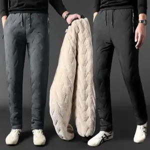 융털 트레이닝 패딩팬츠 조거바지 겨울 방한 남성 일자핏 남자 밴딩 누빔 양털 방수