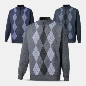 [아즈바이]남성 보아털 기모 반집업 니트 티셔츠 BFT18 겨울