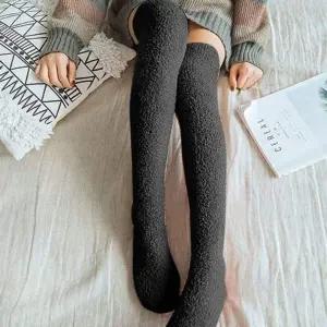 [콩심팥심]겨울양말 여성 장목 수면양말 겨울 방한 오버니삭스