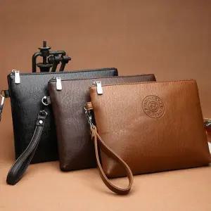 남자 클러치 백 수납 미니 핸드백 남성 클러치 백 정장 가죽 사각 폴리에스터 서류가방 데일리 크로스