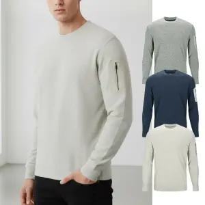 남성용 무지 맨투맨 티셔츠 프리미엄 면 봄가을 기본 긴팔티
