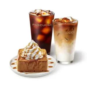 [파스쿠찌] 아메리카노(R)+카페라떼(R)+생크림 허니브레드