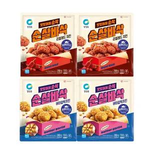 청정원 순살바삭 버터갈릭치킨 300g + 리얼레드치킨 300g 각2개 (총 4개)