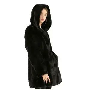 FAUX FUR 밍크후드코트