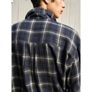 [에잇세컨즈] 브러시 오버사이즈 체크셔츠  네이비 (225Y64EQ1R)