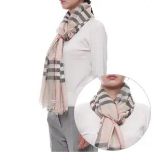 [버버리](마산점) 25FW 여성 체크 울 실크 머플러 (8078782 STONE CHECK W 25F)