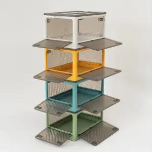 플라스틱 리빙박스 폴딩 팬트리 수납정리함 K 116L /도어리빙박스/오픈형/수납/폴딩/접이식/플라스틱/정리