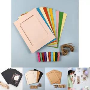 (10p세트 칼라혼합 6x4) 종이 액자 프레임/거실/페이퍼/사진/인테리어/인화/포토/가정용/데코/가족/꾸미기