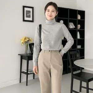 [sado]여성 기모면 목폴라티 보들보들 기모안감 88까지 국내산 1830G