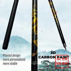 13mm 당구 큐 저 편향 카본 파이버 큐 골든 드래곤 디자인 (3 쿠션/스누커용)