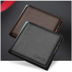 (반야노) 남성 리얼 가죽 반지갑 N887/학생/카드/지갑/소가죽/슬림/미니/남학생/중학생/남자/사피아노/지폐