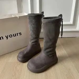 엘럽여자 워커힐 겨울 메일라드 통굽 기모 롱 부츠 빈티지 슬림핏 워커 힛템