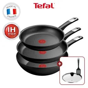 [테팔] 퍼펙트 터치 티타늄 3X 인덕션 프라이팬 3종(팬24+팬28+웍28)+레온유리뚜껑28+뒤집개