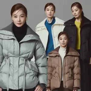 메시제이 니트 카라 푸 퍼 패딩 여성 겨울 빅사이즈 고급스러운 경량 방한 푸퍼 송년회 결혼식 하객룩