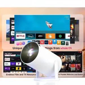 컴팩트 휴대용 180도 빔 프로젝터 화면조정