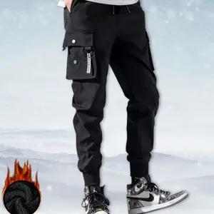 남자 기모 조거 팬츠 카고 겨울 조거 팬츠 밴딩 겨울용