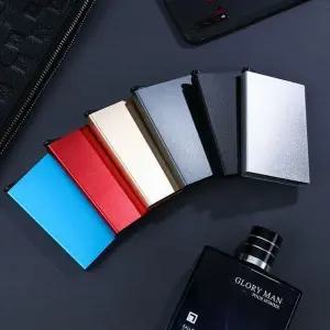 키밍 자동 카드지갑 슬림 얇은 미니 심플 슬라이드 자동 카드 지갑 명함