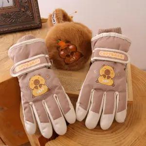 카피바라 겨울장갑 귀마개 귀덥개 캐릭터 어린이 방한 키즈 방수 털 눈 보온 장갑