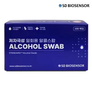 국산 에스디 저자극성 일회용 알콜스왑 알콜솜 500매 (100매 5개입) 개별포장