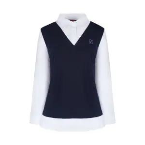 [크로커다일레이디] 크로커다일레이디 레이어드 셔츠형 티셔츠CLCFTS206