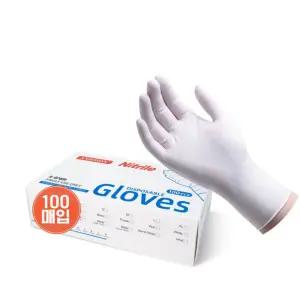 고탄력 라텍스 니트릴 장갑 화이트 100매/위생/다용도/요리용/조리/일회용/1회용/다목적/대용량