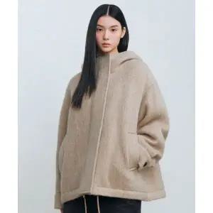 무신사 스탠다드 MUSINSA ANDAR D WOMAN 우먼즈 알파카 블렌드 후디드 쇼트 코트 라이트 베이지 MWDCTBZ07-