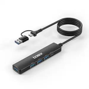 [BASIX] 베이식스 USB 허브 5포트 USB 3.0 C타입 겸용 1.5m 유선 멀티포트 노트북 맥