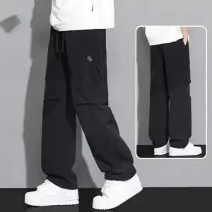 EAMT 남성 바람막이 바지 가을 겨울 일자 기모 낙하산병 캐주얼 힛템