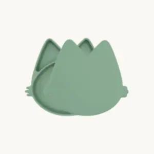 블루마마 유아 고양이 흡착 식판 뚜껑 세트 실리콘