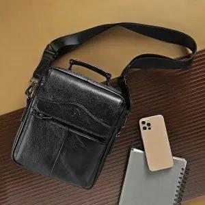 [하프클럽/]가죽 남자 크로스 백 사각 미니백