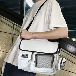 [하프클럽/]더블포켓 메쉬 캐주얼 메신저백 남녀공용 크로스백