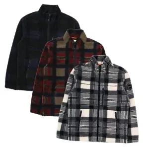 [K2]간절기 봄가을 남성 비숑 플리스 캐주얼 체크 자켓 KMU23160GN 591796